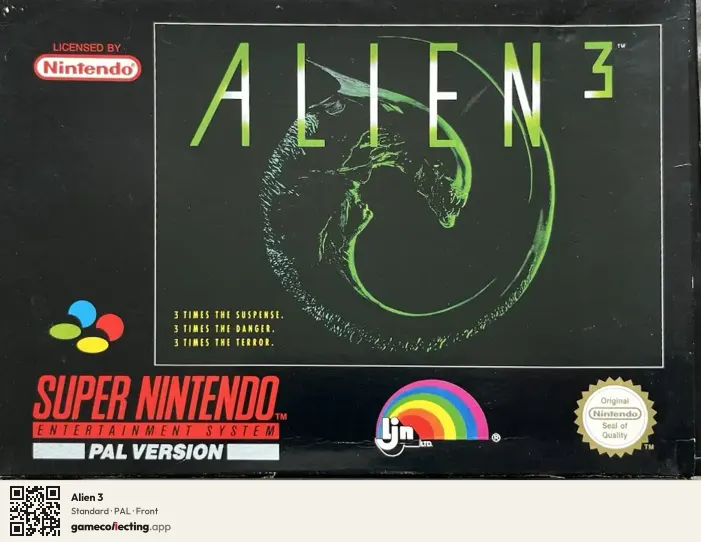 Alien 3 Super Nintendo Entertainment System, PAL box front