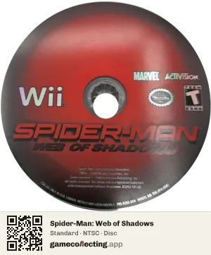 Spider-Man: Web of Shadows Nintendo Wii, NTSC disc