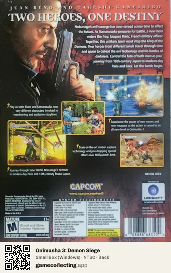 Onimusha 3: Demon Siege Computer, NTSC box back