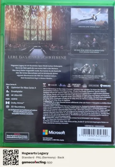 Hogwarts Legacy Xbox Series X, Germany box back
