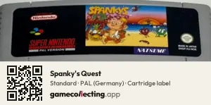 Spanky's Quest Super Nintendo Entertainment System, PAL cartridge label