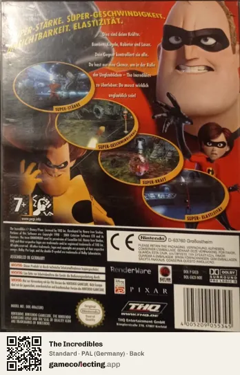 The Incredibles Nintendo GameCube, Germany box back
