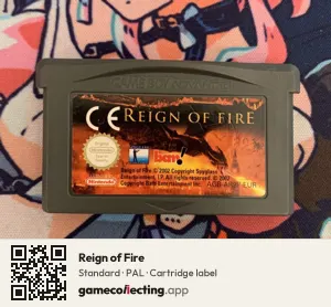 Reign of Fire Game Boy Advance, PAL cartridge label