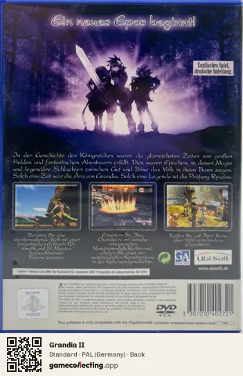 Grandia II PlayStation 2, Germany box back