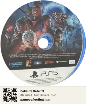 Baldur's Gate III PlayStation 5, Asia disc