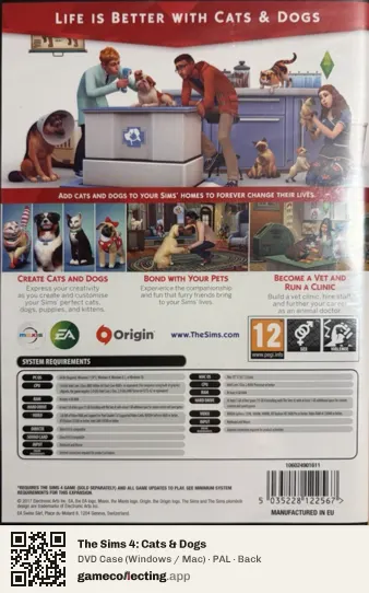 The Sims 4: Cats & Dogs Computer, PAL box back