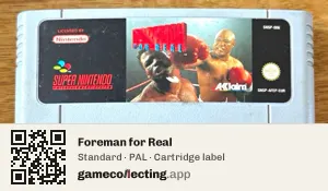 Foreman for Real Super Nintendo Entertainment System, PAL cartridge label