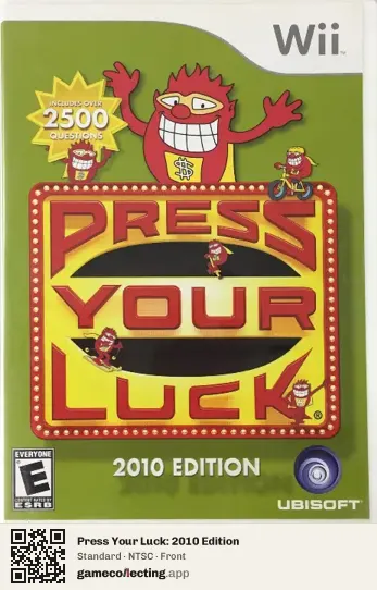 Press Your Luck: 2010 Edition Nintendo Wii, NTSC box front