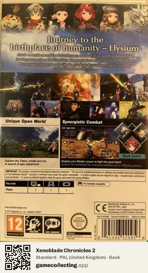 Xenoblade Chronicles 2 Nintendo Switch, United Kingdom box back