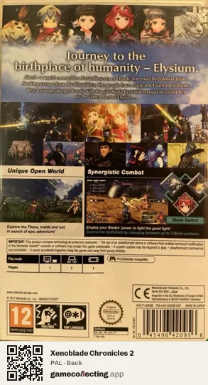 Xenoblade Chronicles 2 Nintendo Switch, PAL box back