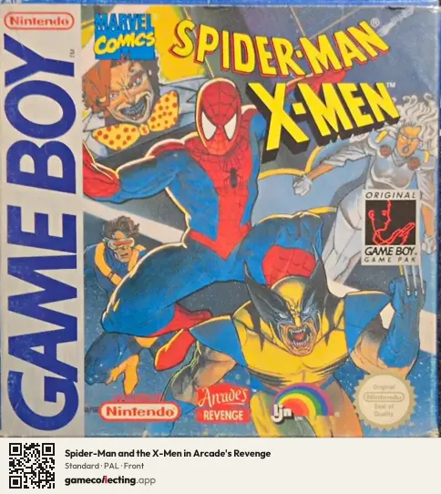 Spider-Man and the X-Men in Arcade's Revenge Game Boy, PAL box front