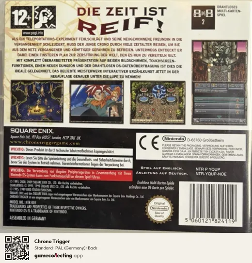 Chrono Trigger Nintendo DS, Germany box back