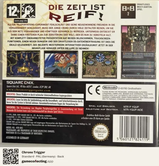 Chrono Trigger Nintendo DS, Germany box back