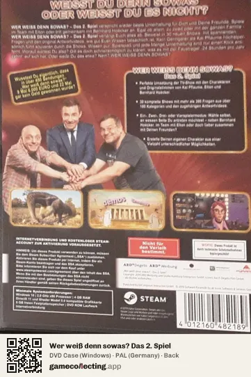 Wer weiß denn sowas? Das 2. Spiel Computer, Germany box back