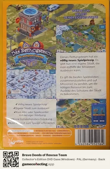 Brave Deeds of Rescue Team Computer, Germany box back