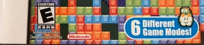 Tetris DS, the ESRB box on its front