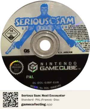 Serious Sam: Next Encounter Nintendo GameCube, PAL disc