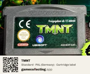 TMNT Game Boy Advance, PAL cartridge label