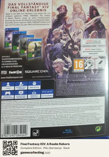Final Fantasy XIV: A Realm Reborn PlayStation 4, Germany box back