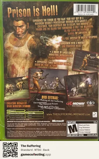 The Suffering Xbox, NTSC box back