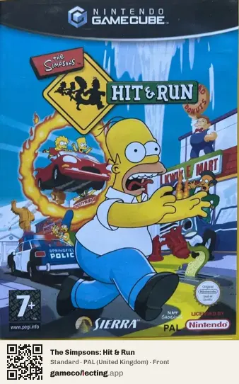 The Simpsons: Hit & Run Nintendo GameCube, United Kingdom box front