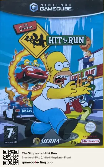 The Simpsons: Hit & Run Nintendo GameCube, United Kingdom box front
