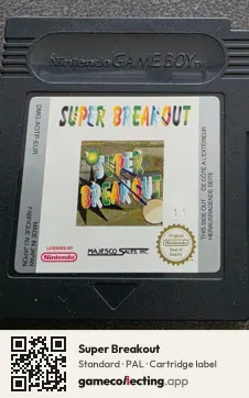 Super Breakout Game Boy Color, PAL cartridge label