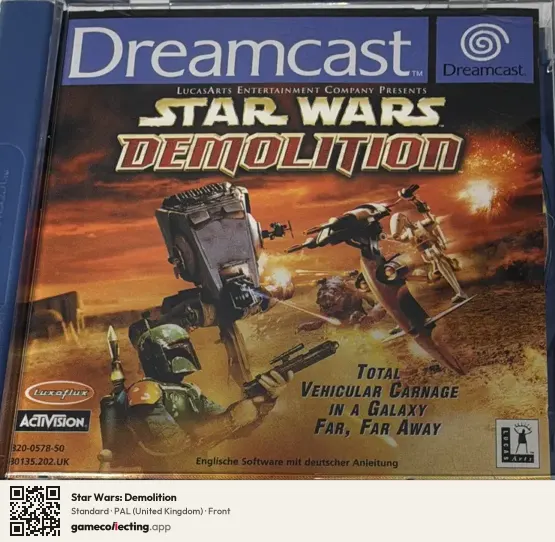Star Wars: Demolition Sega Dreamcast, United Kingdom box front