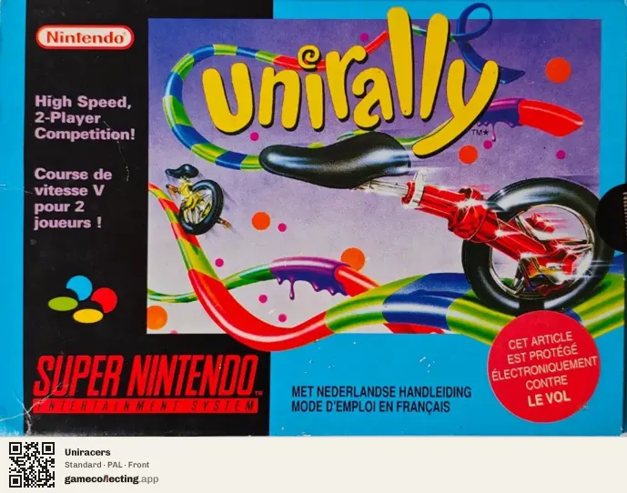 Uniracers Super Nintendo Entertainment System, PAL box front