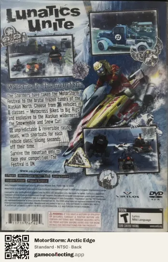 MotorStorm: Arctic Edge PlayStation 2, NTSC box back