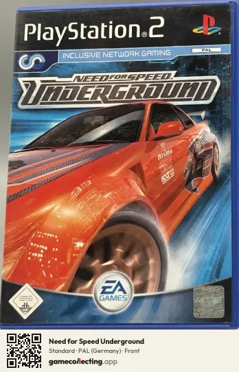 Need for Speed Underground PlayStation 2, Germany box front