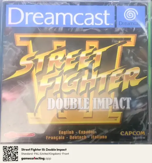 Street Fighter III: Double Impact Sega Dreamcast, United Kingdom box front