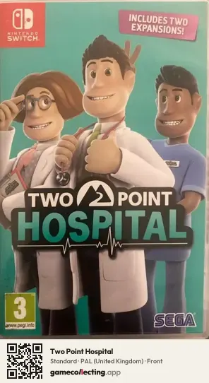 Two Point Hospital Nintendo Switch, United Kingdom box front