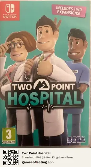 Two Point Hospital Nintendo Switch, United Kingdom box front