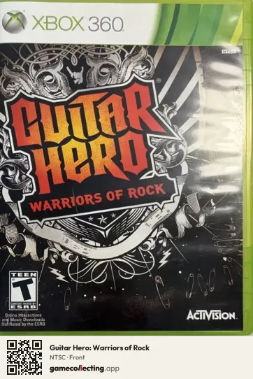 Guitar Hero: Warriors of Rock Xbox 360, NTSC box front
