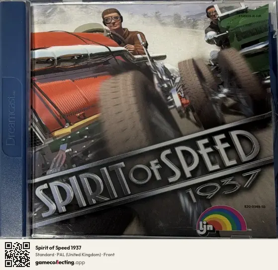 Spirit of Speed 1937 Sega Dreamcast, United Kingdom box front