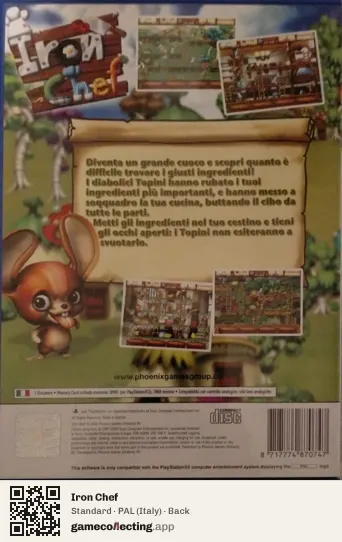 Iron Chef PlayStation 2, Italy box back
