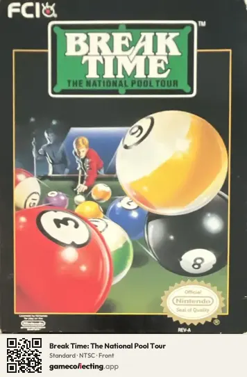 Break Time: The National Pool Tour Nintendo Entertainment System, NTSC box front