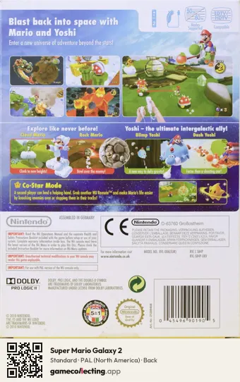 Super Mario Galaxy 2 Nintendo Wii, North America box back