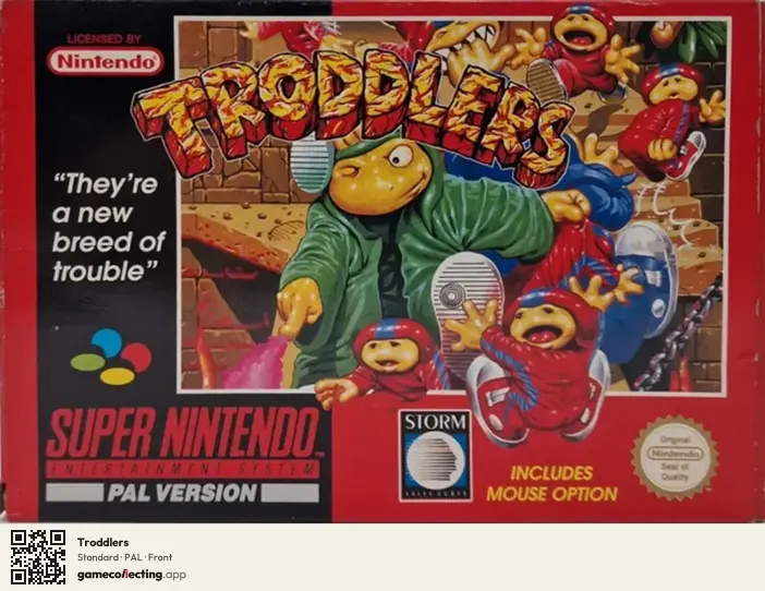 Troddlers Super Nintendo Entertainment System, PAL box front