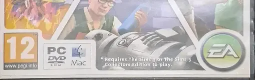 The Sims 3: Ambitions, the PEGI square on its front