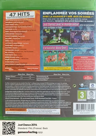 Just Dance 2014 Xbox One, France box back