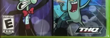SpongeBob SquarePants: Lights, Camera, Pants!, the ESRB box on its front