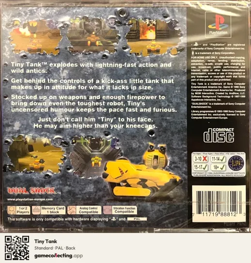 Tiny Tank PlayStation, PAL box back