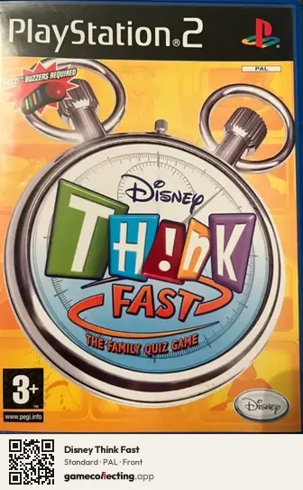 Disney Think Fast PlayStation 2, PAL box front