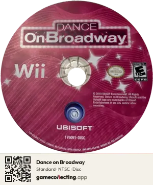 Dance on Broadway Nintendo Wii, NTSC disc