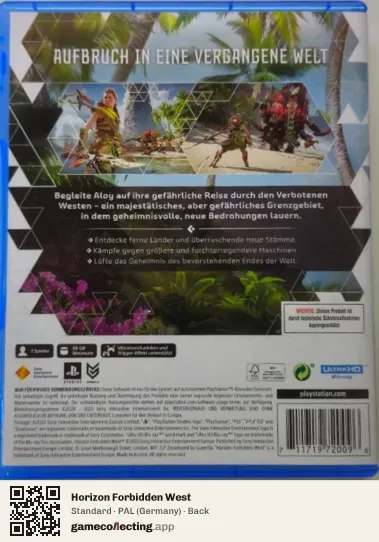 Horizon Forbidden West PlayStation 5, Germany box back