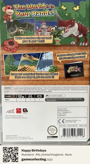 Happy Birthdays Nintendo Switch, United Kingdom box back