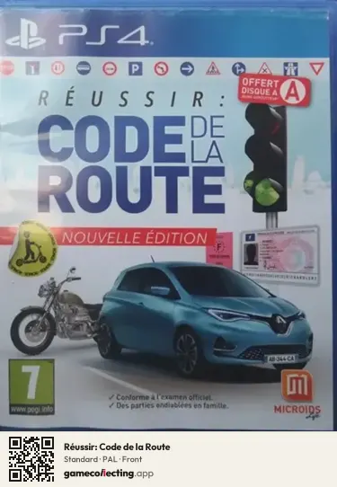 Réussir: Code de la Route PlayStation 4, PAL box front