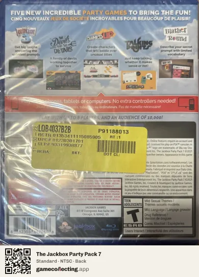 The Jackbox Party Pack 7 PlayStation 4, NTSC box back